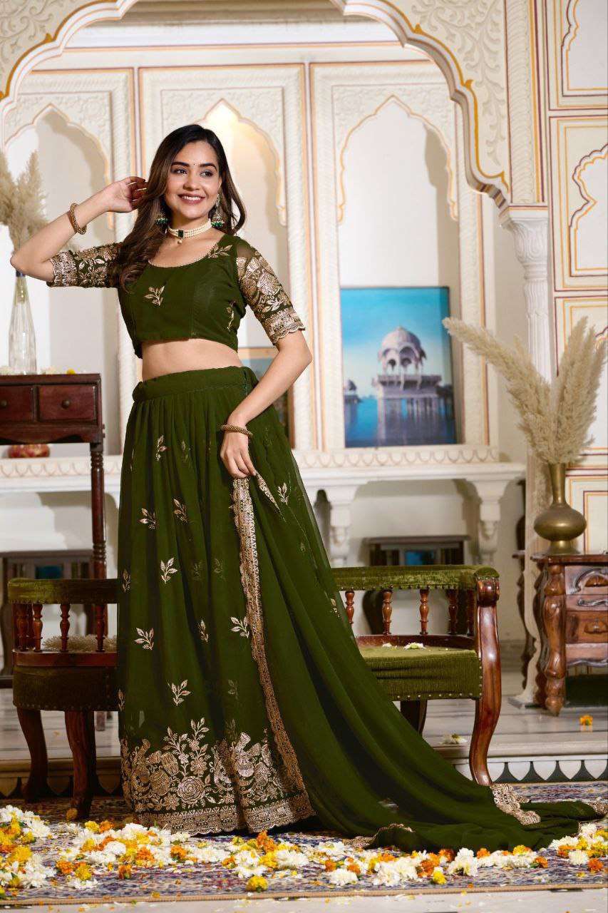 Women's Embroidered Lehenga Choli with Net Dupatta ? Festive & Wedding Wear Set - Image 13